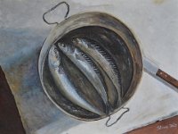 Le acciughe  Olio su pannello telato - 30 x 40